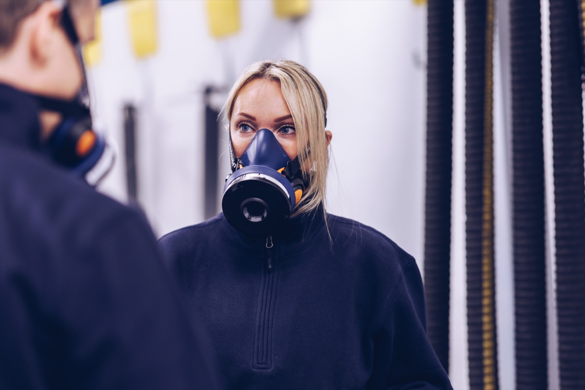 Paul delivering face fit training course